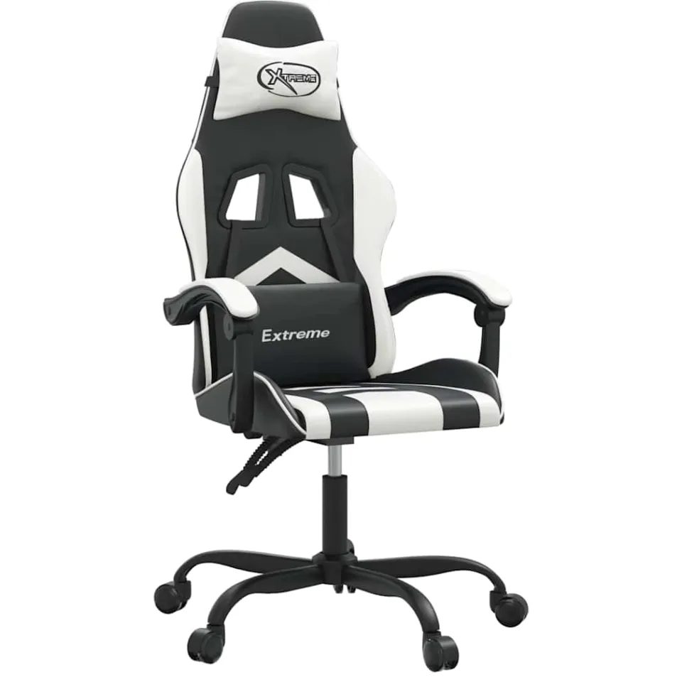 vidaXL Gamestoel kunstleer zwart en wit, foto 3