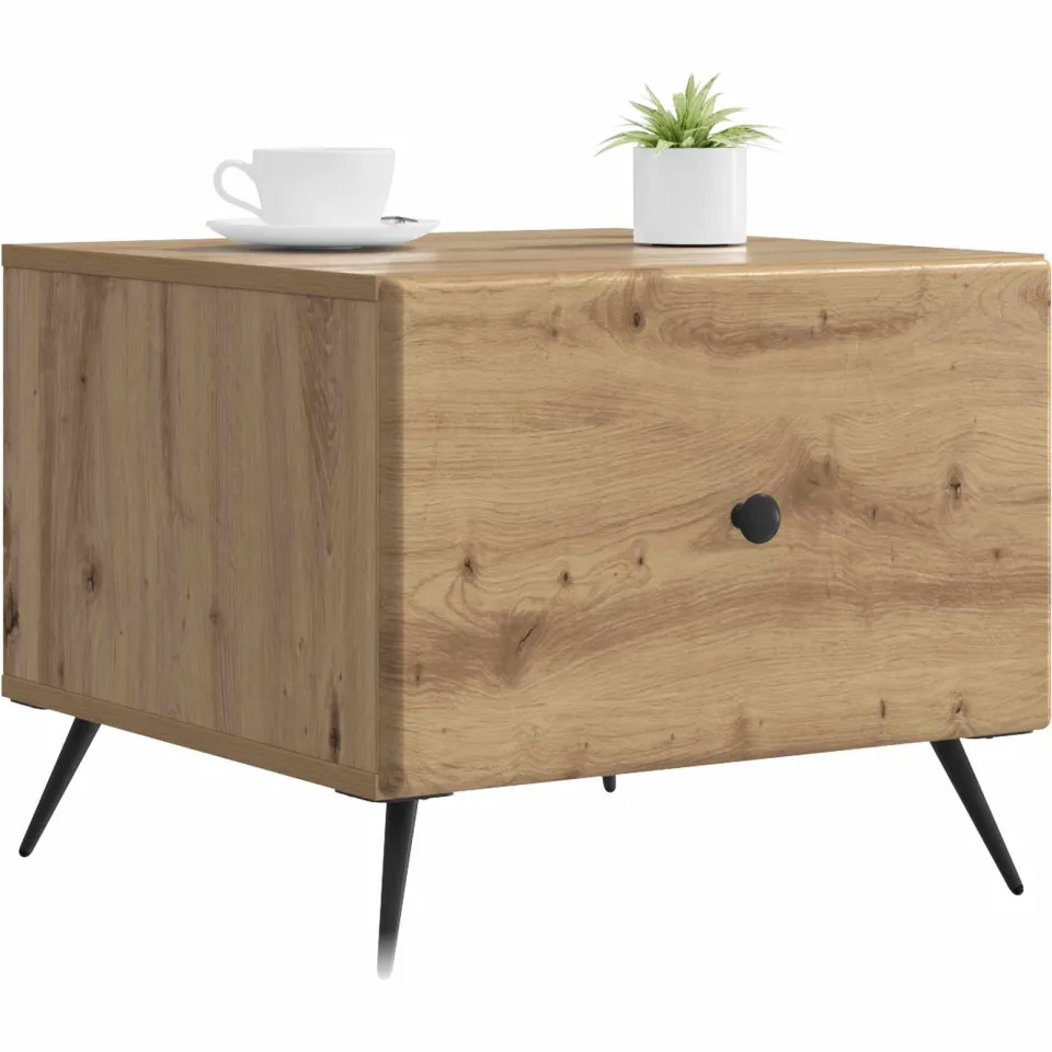vidaXL Salontafel Artisanaal eiken 49 x 50 x 40 cm Bewerkt hout, foto 2