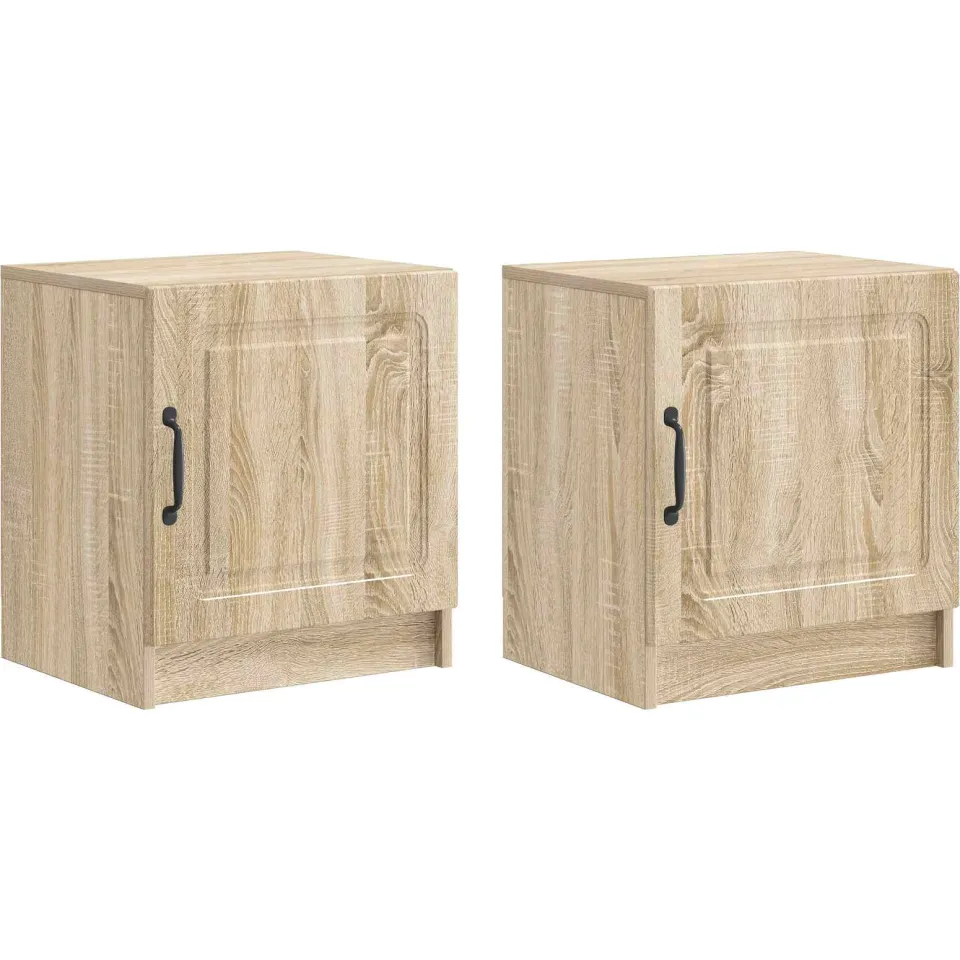 vidaXL Nachtkastje 2 st Sonoma Eiken 43 x 34,5 x 47 cm Bewerkt hout, foto 3
