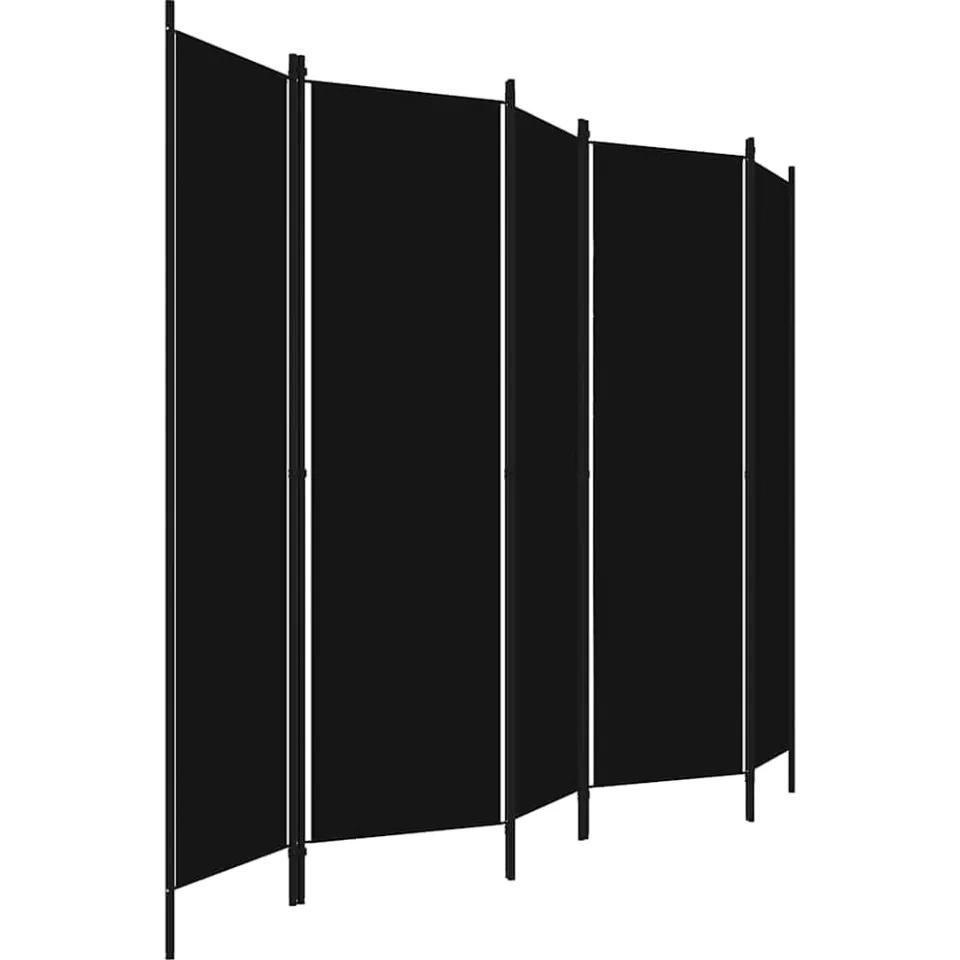 vidaXL Kamerscherm met 5 panelen 250x180 cm zwart, foto 4