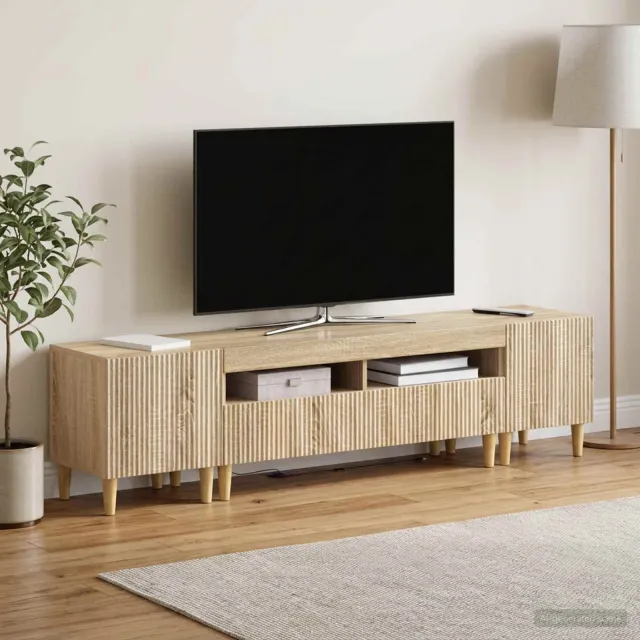 vidaXL 3-delige LED TV-kast ARNHEM 3 st Sonoma Eiken Bewerkt hout Bruin