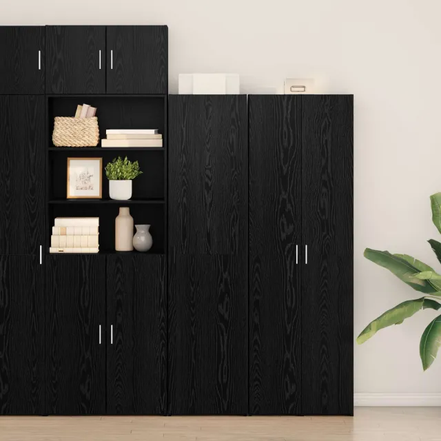 vidaXL Hoge kast Zwart Eiken 45 x 42,5 x 185 cm