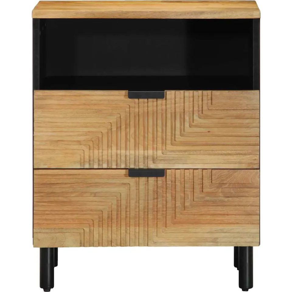 vidaXL Nachtkastje 50x33x60 cm massief mangohout bruin, foto 3