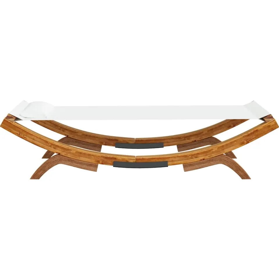 vidaXL Loungebed 100x188,5x44 cm massief gebogen hout crèmekleurig, foto 4