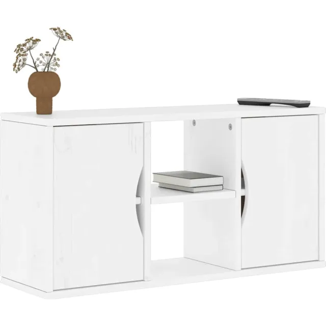 vidaXL Tv-meubel ODDA 79x24x40 cm massief grenenhout wit