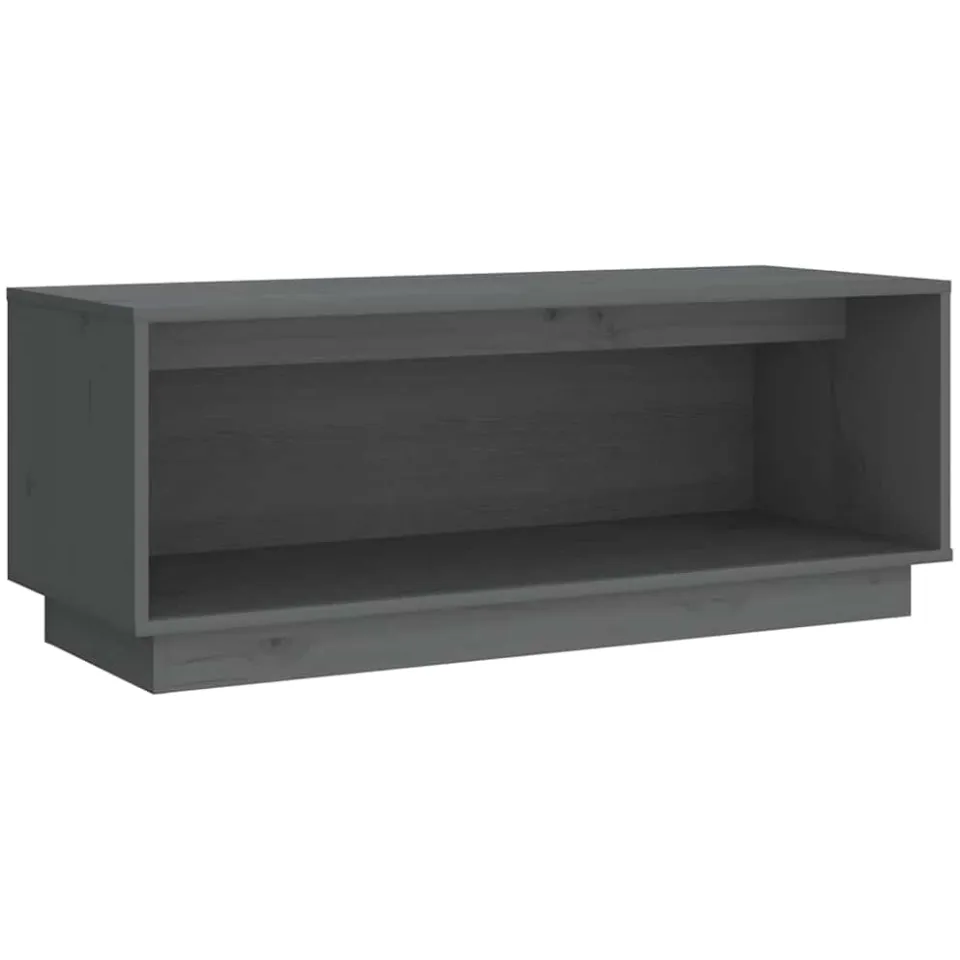 vidaXL Tv-meubel 90x35x35 cm massief grenenhout grijs