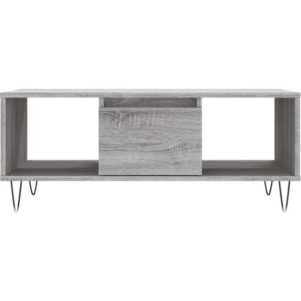vidaXL Salontafel 90x50x36,5 cm bewerkt hout grijs sonoma