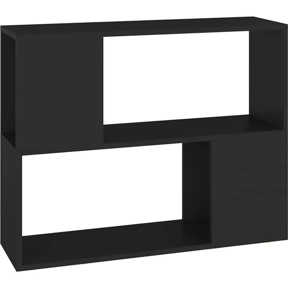 vidaXL Tv-meubel 80x24x63 cm bewerkt hout zwart