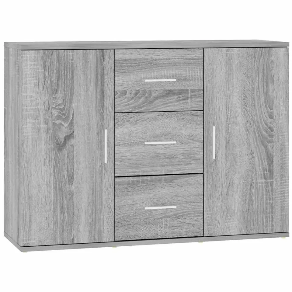 vidaXL Dressoir 91x29,5x65 cm bewerkt hout grijs sonoma eikenkleurig