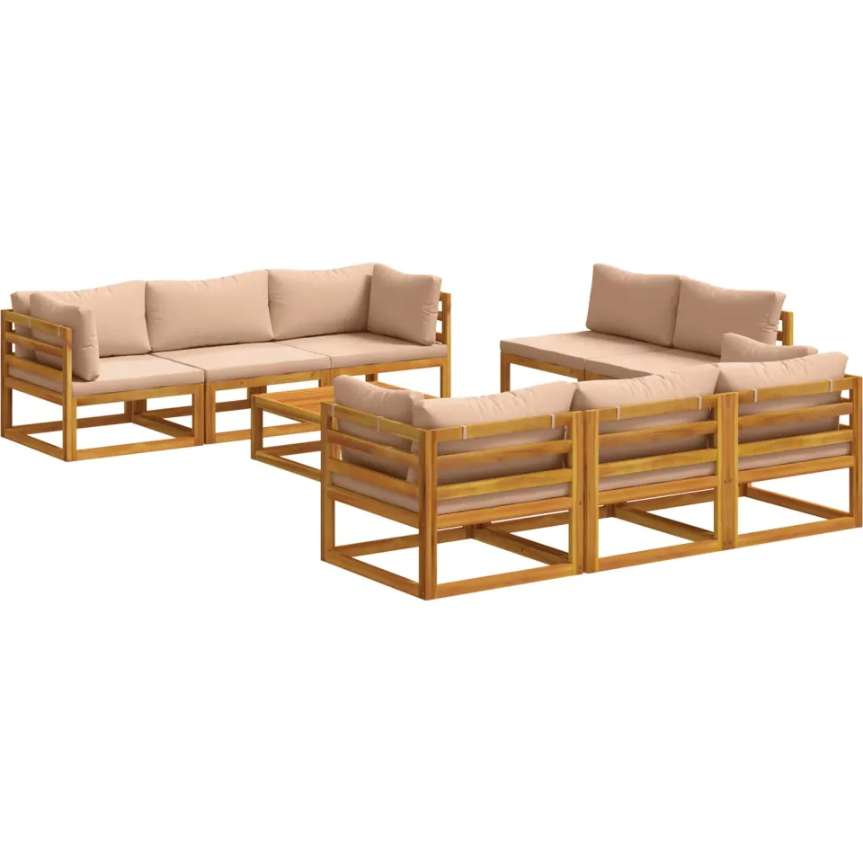 vidaXL 9-delige modulaire tuinloungeset Naturel Massief Acaciahout, foto 3