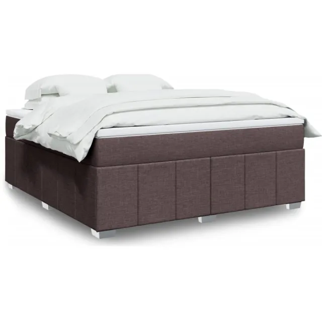 vidaXL Boxspring met matras stof donkerbruin 180x200 cm bruin