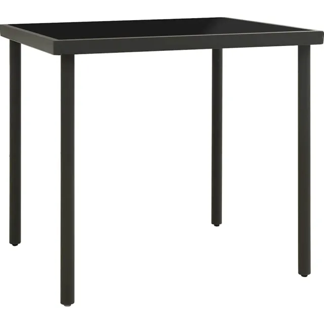 vidaXL Tuintafel 80x80x72 cm glas en staal antracietkleurig Anthraciet