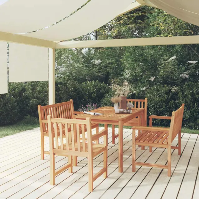 vidaXL 5-delige Tuinset massief teakhout bruin, foto 2