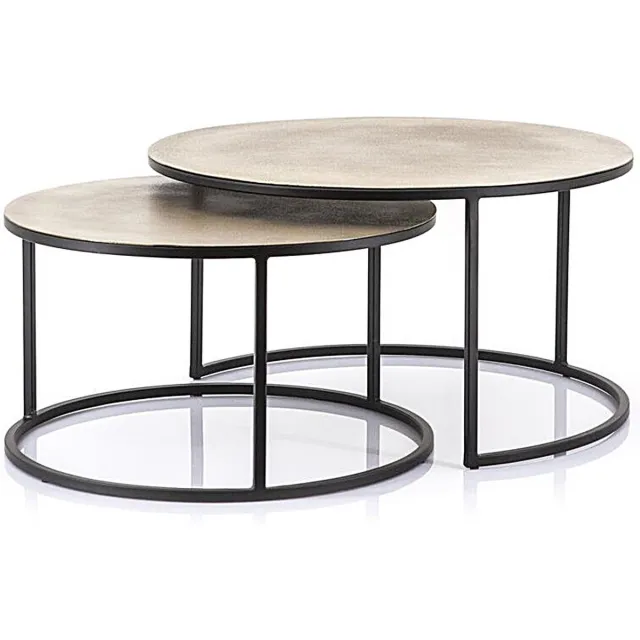 Furnilux Salontafel Setto brass - large (set van 2) - 59cm / 70cm Brons