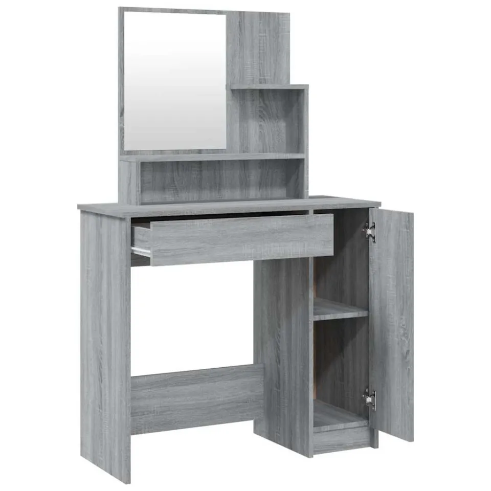 vidaXL Kaptafelset 86,5x35x136 cm grijs sonoma