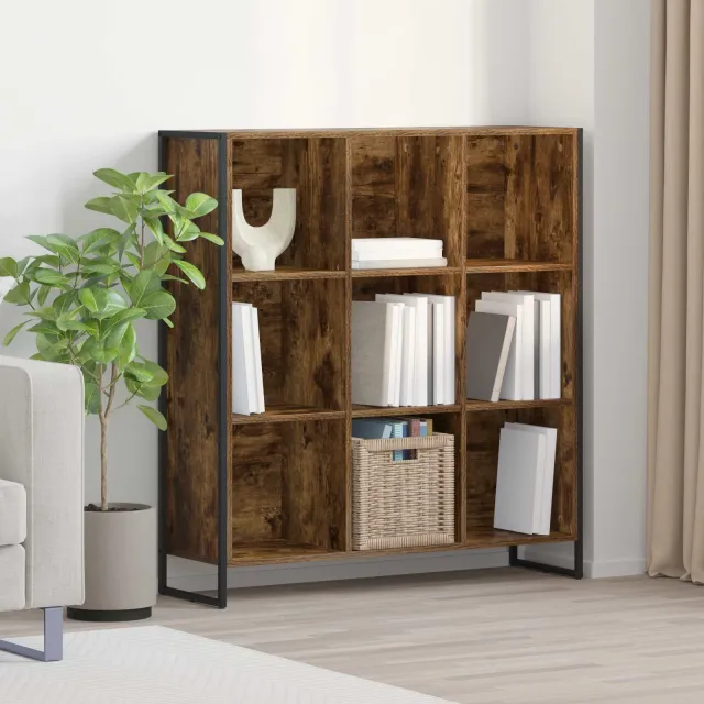 vidaXL Boekenkast Rook Eik 99,5 x 30 x 108 cm Bewerkt hout bruin, foto 2