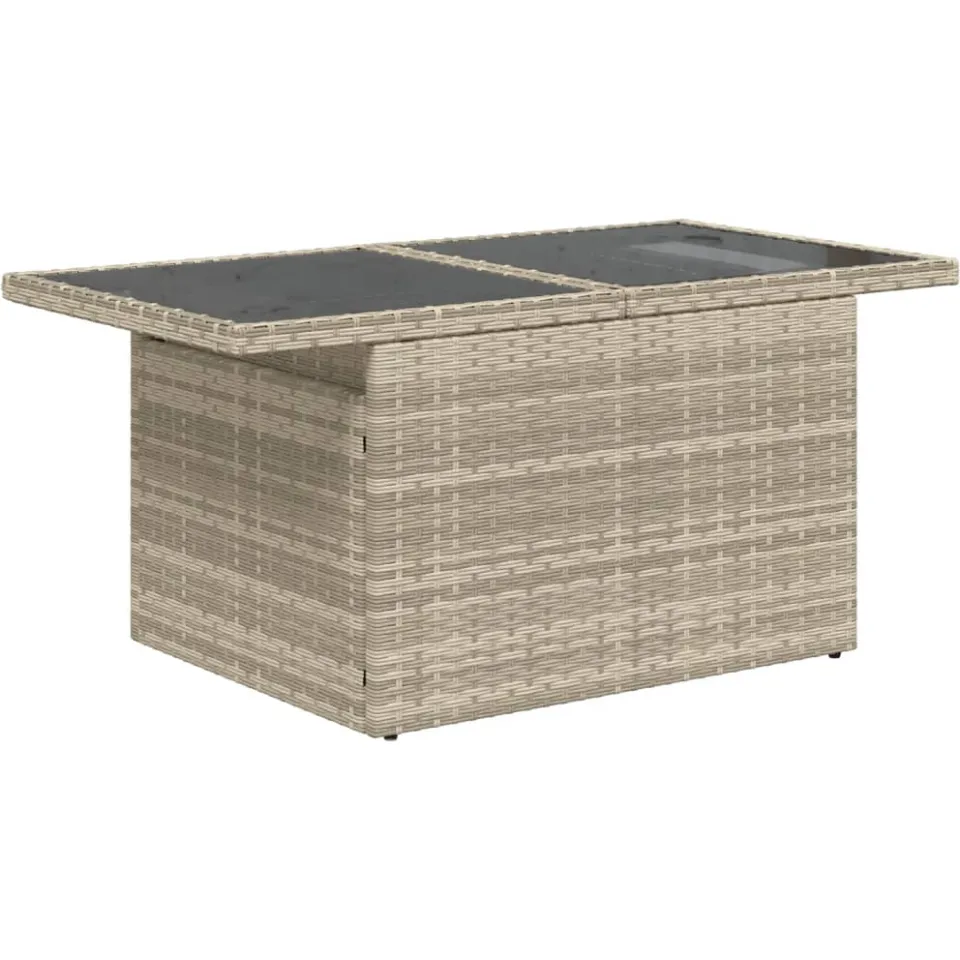 vidaXL 8-delige Loungeset met kussens poly rattan lichtgrijs grijs, foto 4