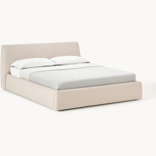 Westwing Collection Gestoffeerd bed Cloud Beige