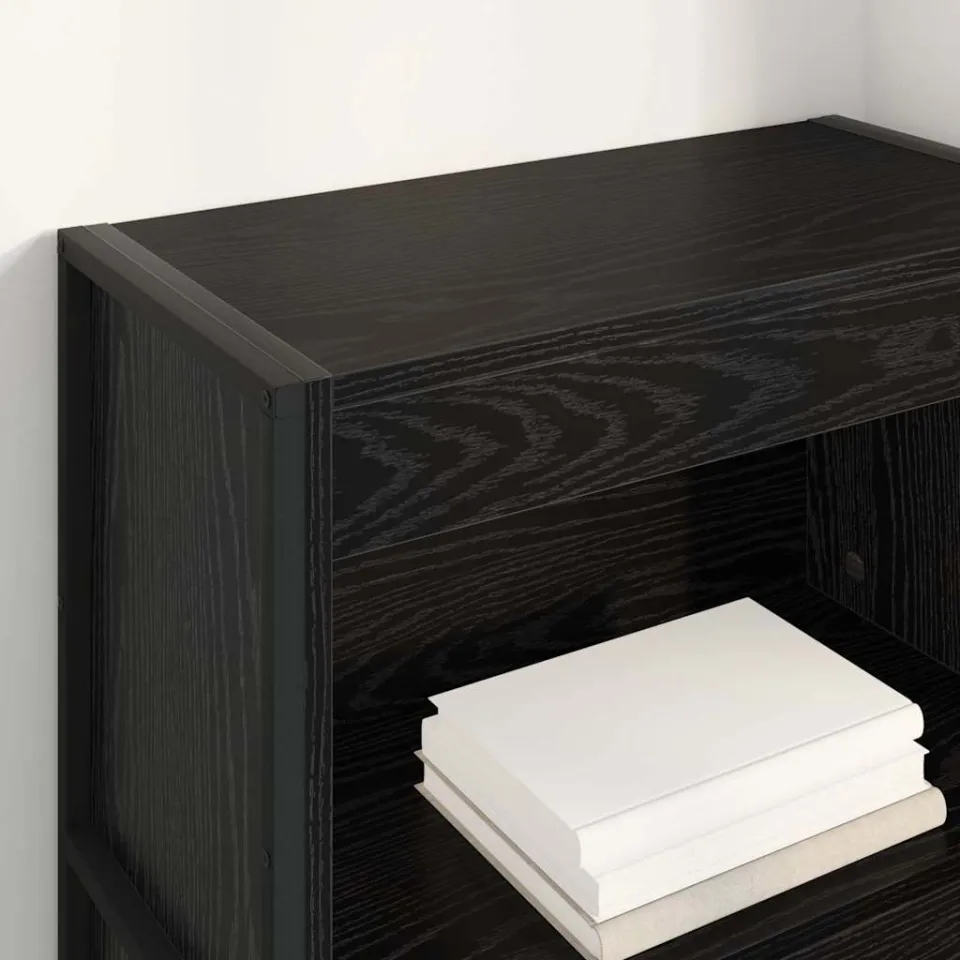 vidaXL Boekenkast 60 x 30 x 121 cm Bewerkt hout Zwart Eiken, foto 4