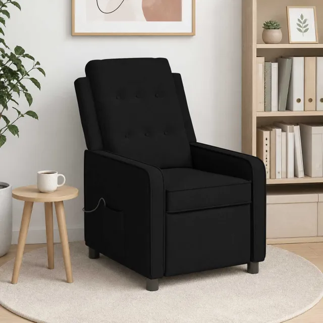 vidaXL Massage-relaxstoel Zwart 65 x 93 x 102 cm Stof, foto 2