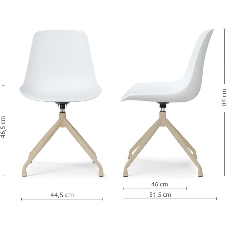 Nolon Nola-Pip draaibare eetkamerstoel wit - beige onderstel, foto 2