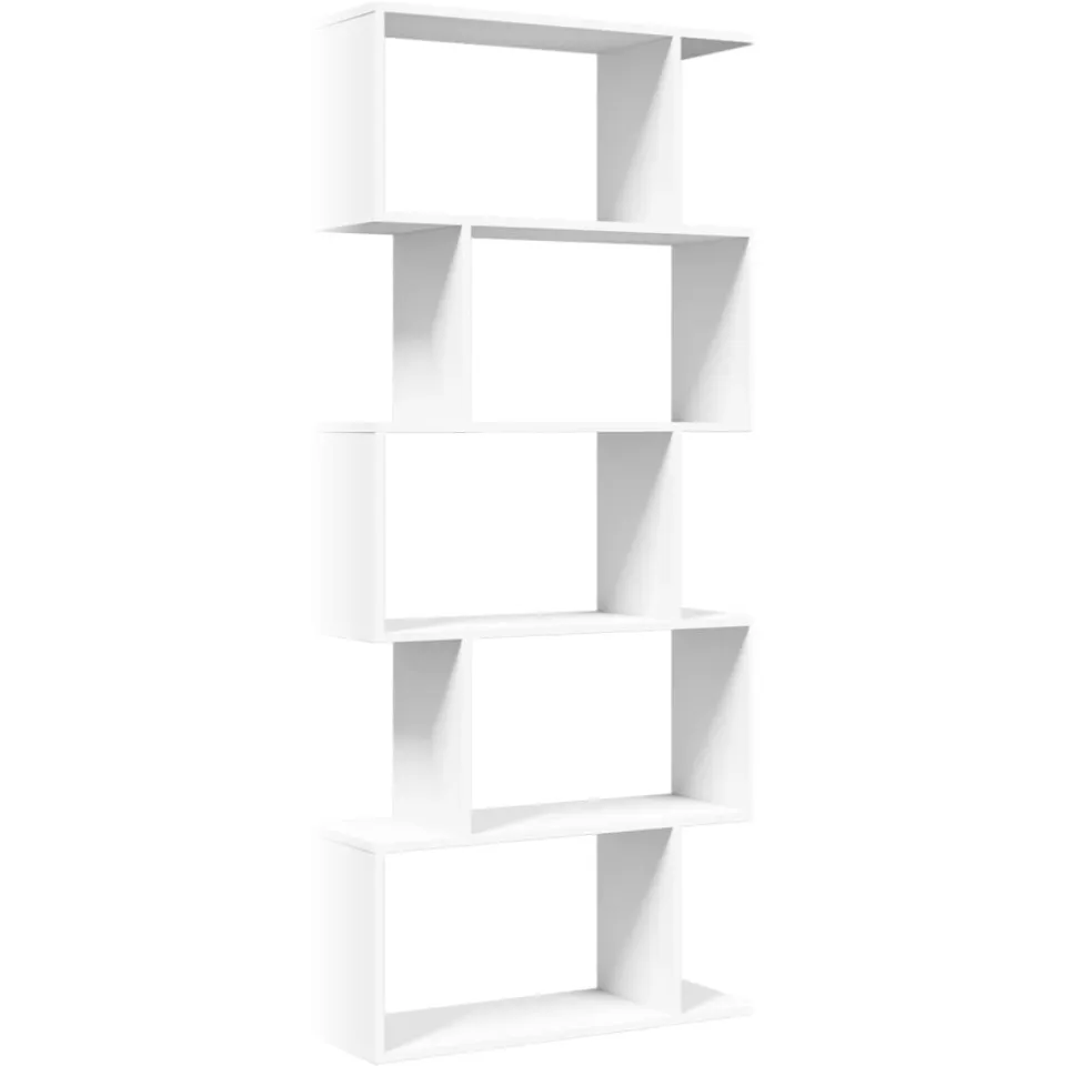 vidaXL Kamerverdeler Boekenkast 5-laags Wit 70x24x161 cm Bewerkt Hout, foto 3