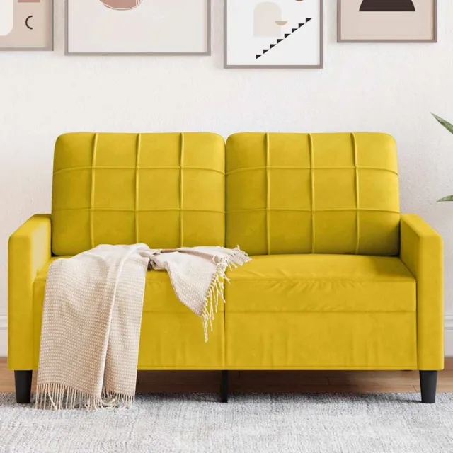 vidaXL Tweezitsbank 120 cm fluweel geel