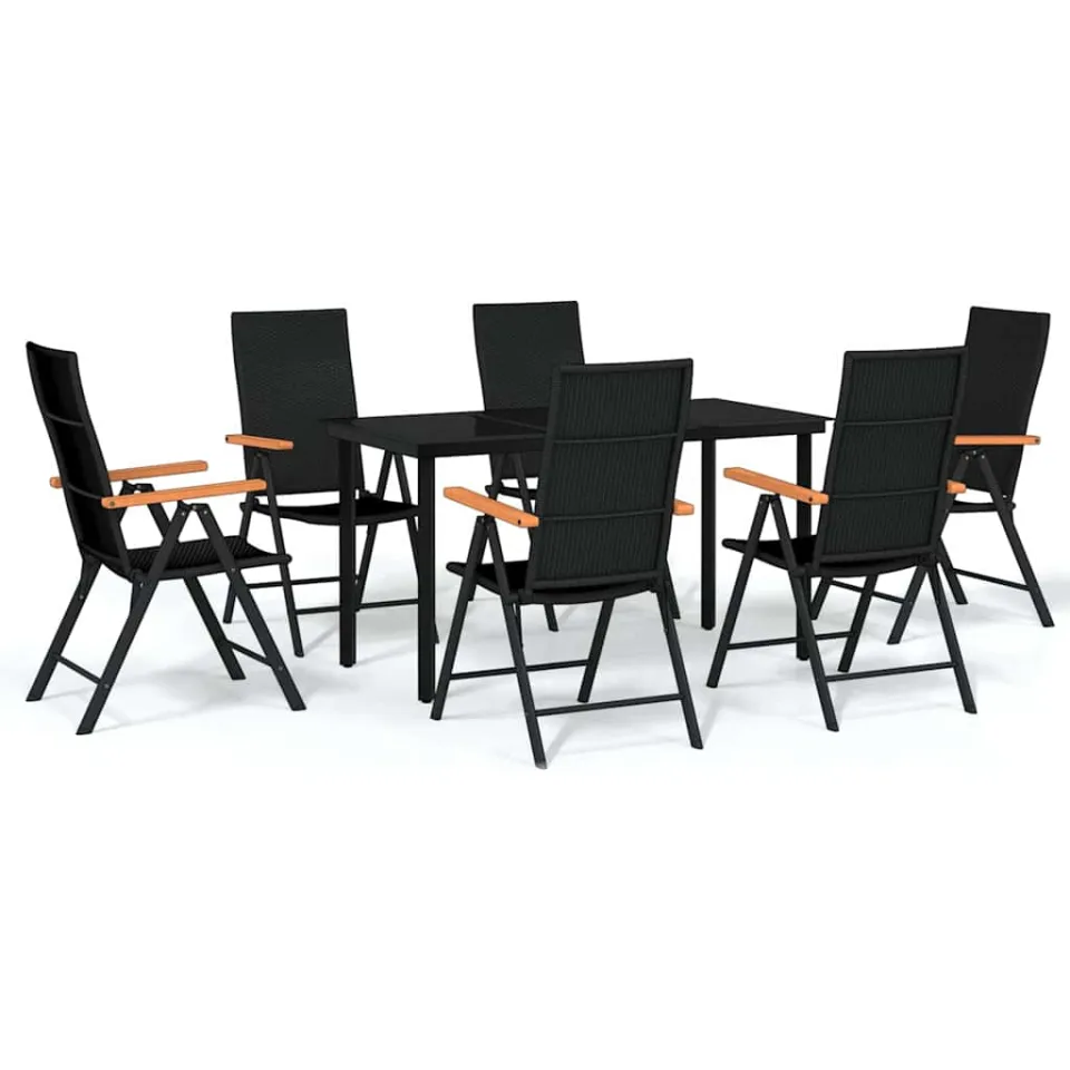vidaXL 7-delige Tuinset zwart, foto 3