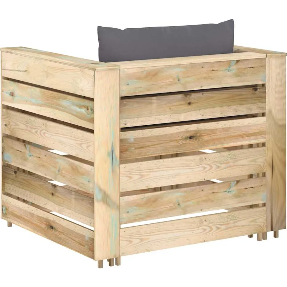 vidaXL 2-delige Loungeset met kussens groen geïmpregneerd hout, foto 4
