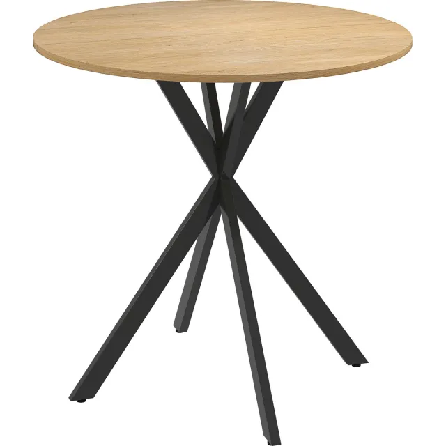 Homcom eettafel - spaanplaat/staal - 80L x 80B x 75H cm - eiken Eiche