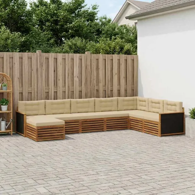 vidaXL Buiten bankenset 8 st 7-zits Natuurlijk en Beige