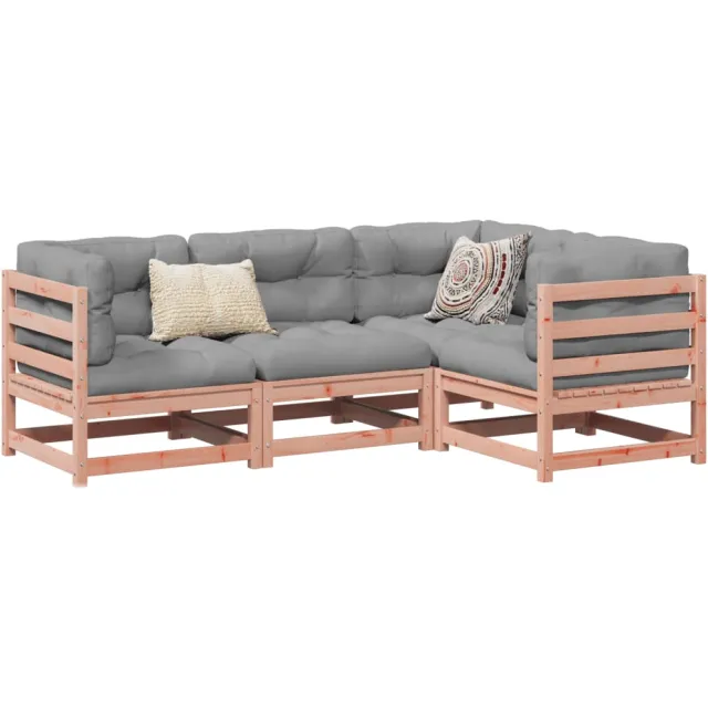 vidaXL 4-delige Loungeset massief douglas vurenhout Bruin
