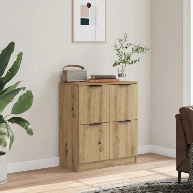 vidaXL Dressoir 60x30x70 cm bewerkt hout artisan eikenkleurig