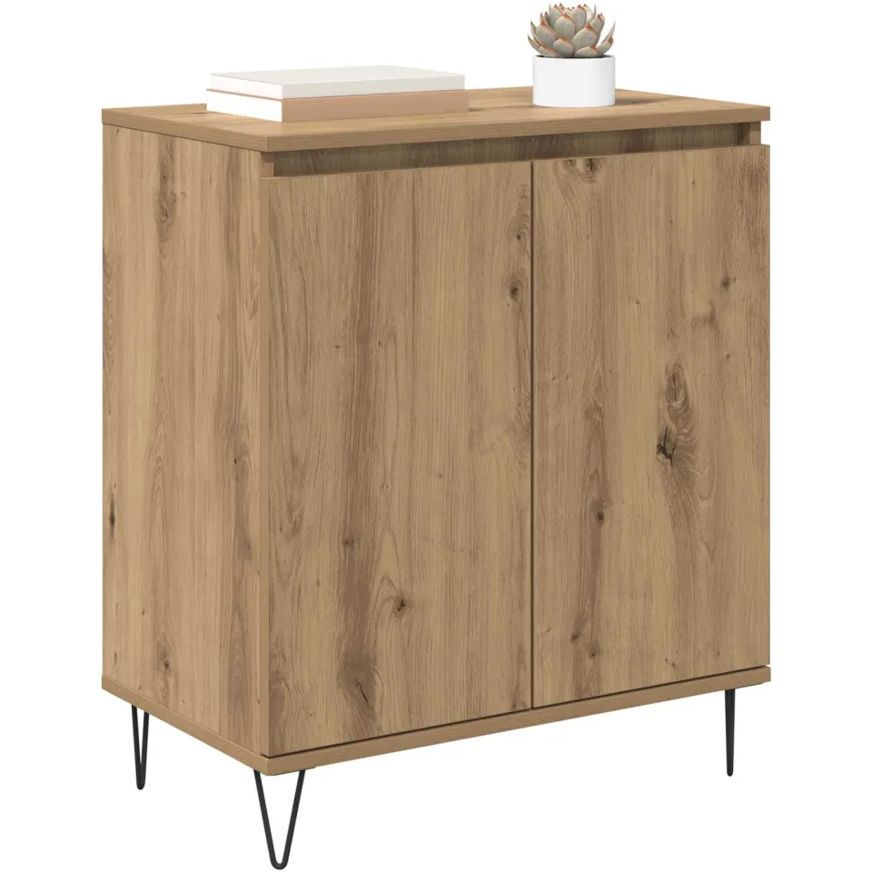 vidaXL Dressoir Artisan Eiken 60 x 35 x 70 cm Bewerkt hout Bruin