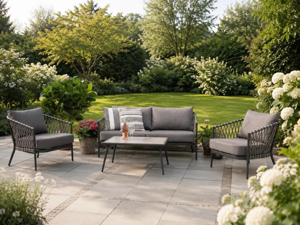 Lisomme Christel 4 delige tuin loungeset donkergrijs zwart, foto 2