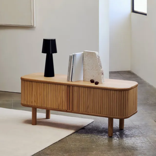 Kave Home TV-meubel 'Mailen' Essenhout, 120cm, kleur Naturel