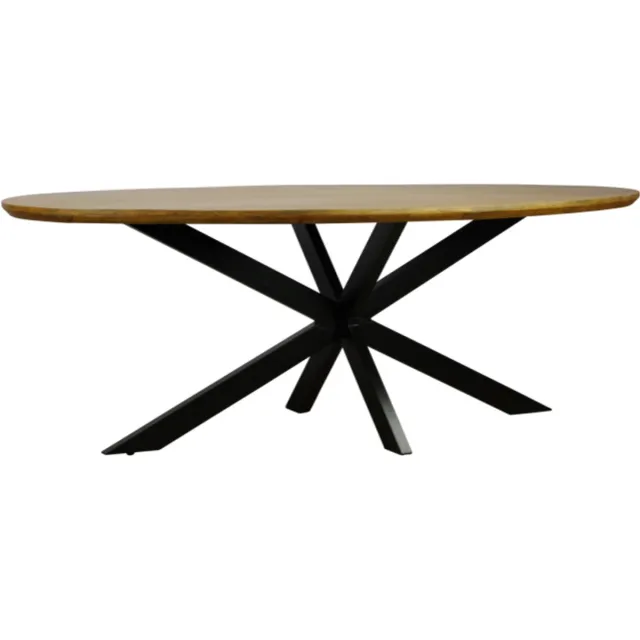 Meubelplaats Eettafel Colorado ovaal mangohout 260x110 cm - verjongde rand - Naturel