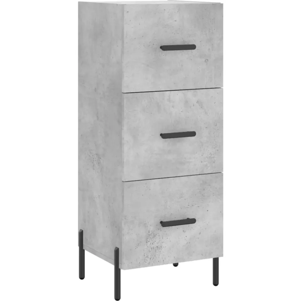 vidaXL Dressoir 34,5x34x90 cm bewerkt hout betongrijs grijs, foto 3