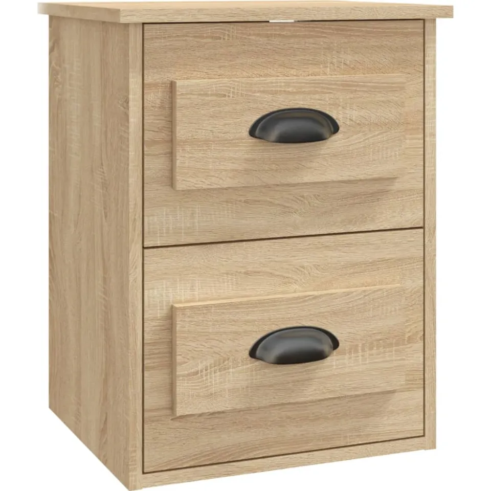 vidaXL Nachtkastje wandgemonteerd 41,5x36x53 cm sonoma eikenkleurig Bruin