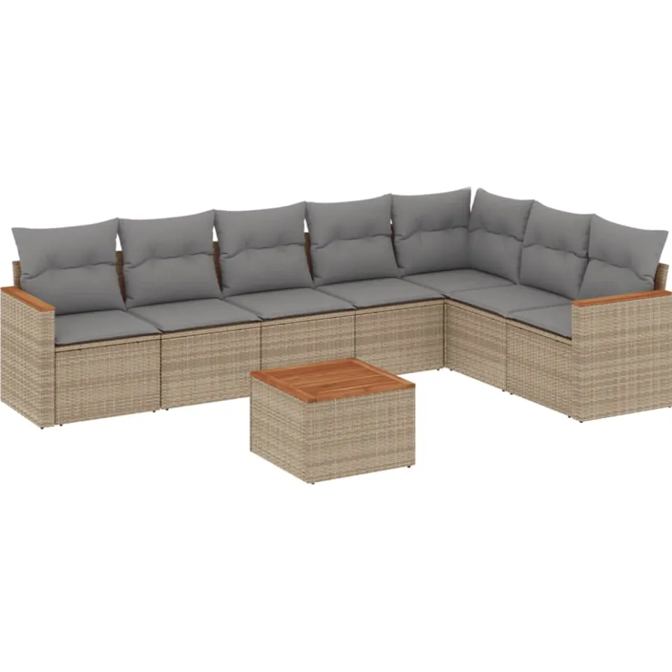 vidaXL Patio Sofa Set 8-zits Beige en Grijs, foto 3
