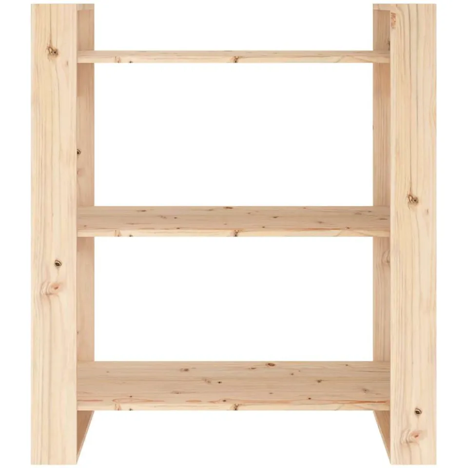 vidaXL Boekenkast/kamerverdeler 80x35x91 cm massief grenenhout bruin, foto 4