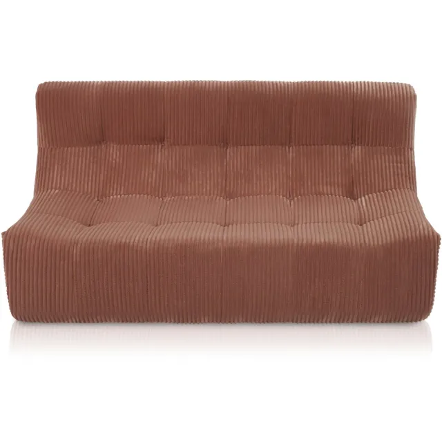 Popsofa Rave 2,5-Zits Bank Ribstof Terracotta/Roze