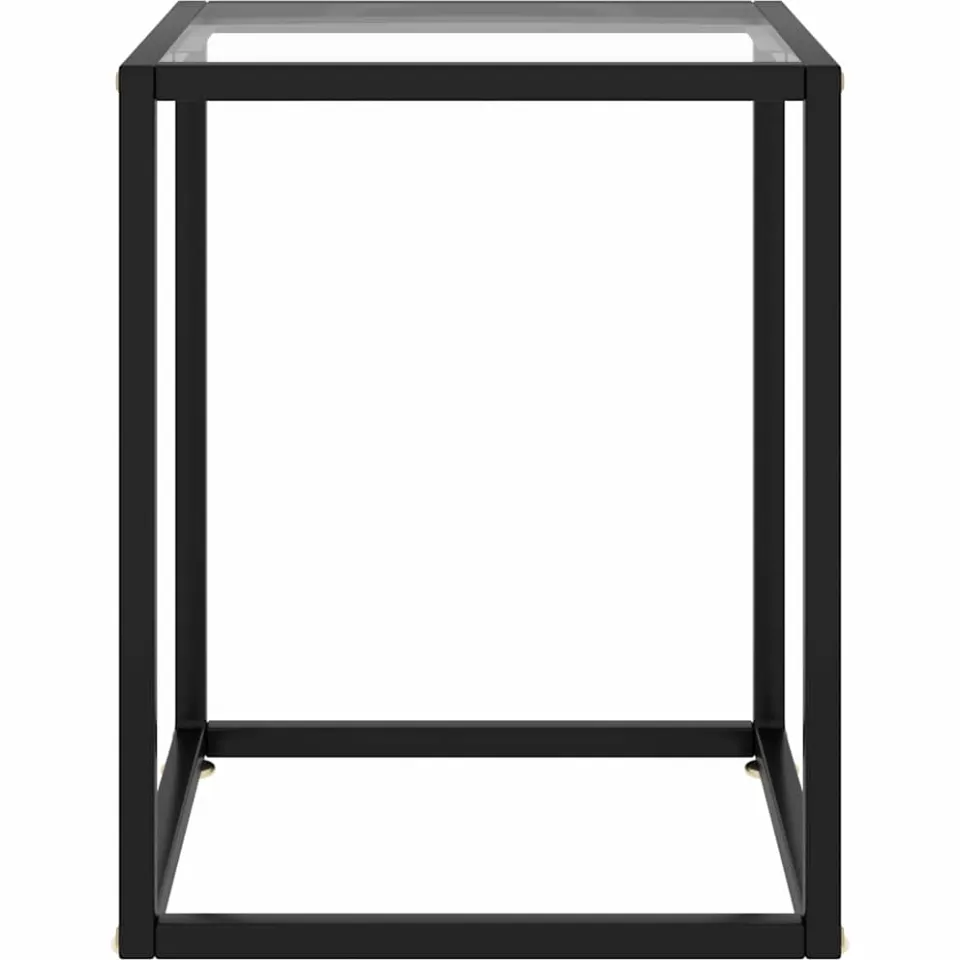 vidaXL Salontafel met gehard glas 40x40x50 cm zwart, foto 2