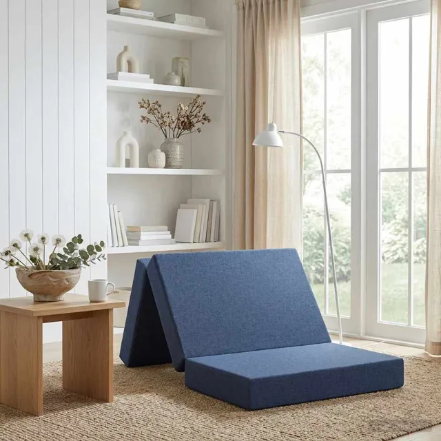 vidaXL Vouwbare Bankbed 80 x 67 x 45 cm Blauw