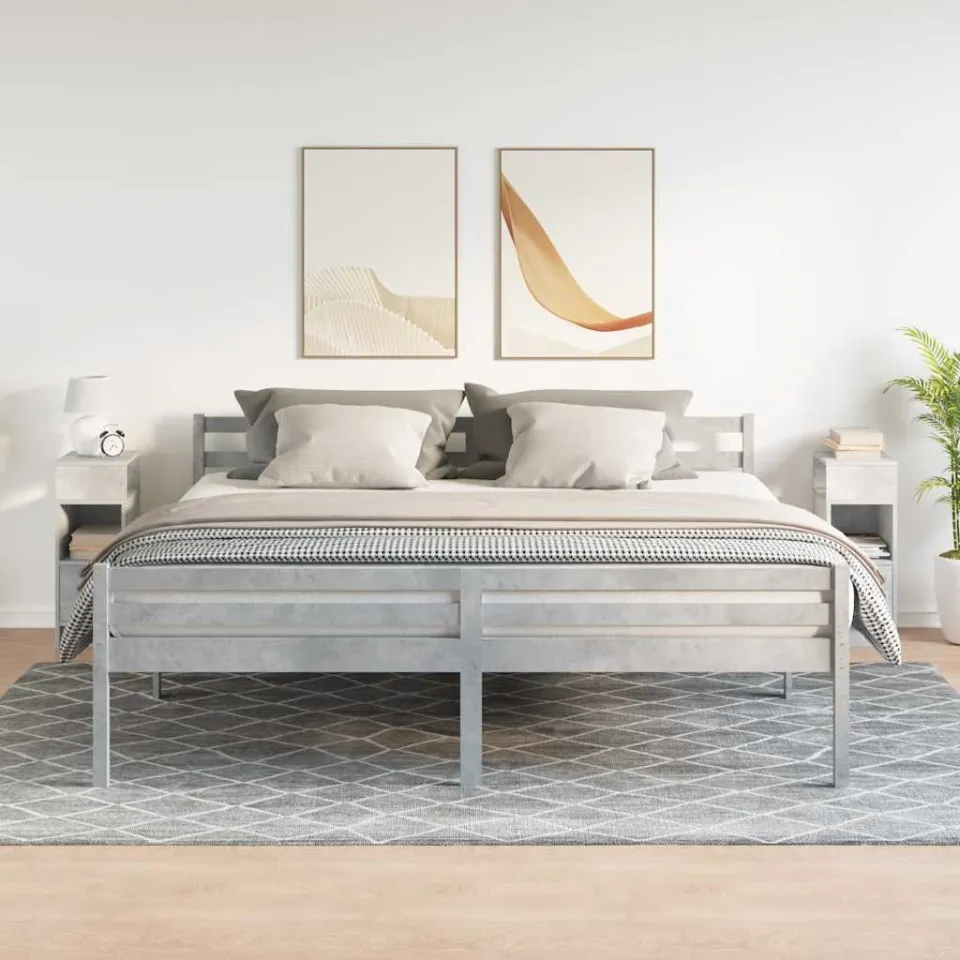 vidaXL Nachtkastjes 2 st met lade 25x31x66 cm betongrijs grijs, foto 2