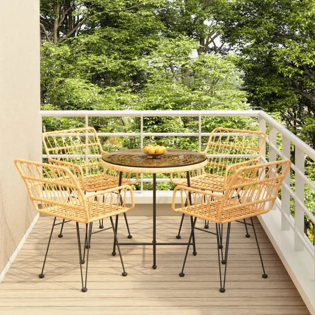 vidaXL 5-delige Tuinset poly rattan bruin, foto 2
