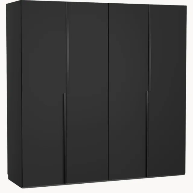 Westwing Collection Modulaire draaideurkast Leon, 200 cm breed, in verschillende formaten Zwart