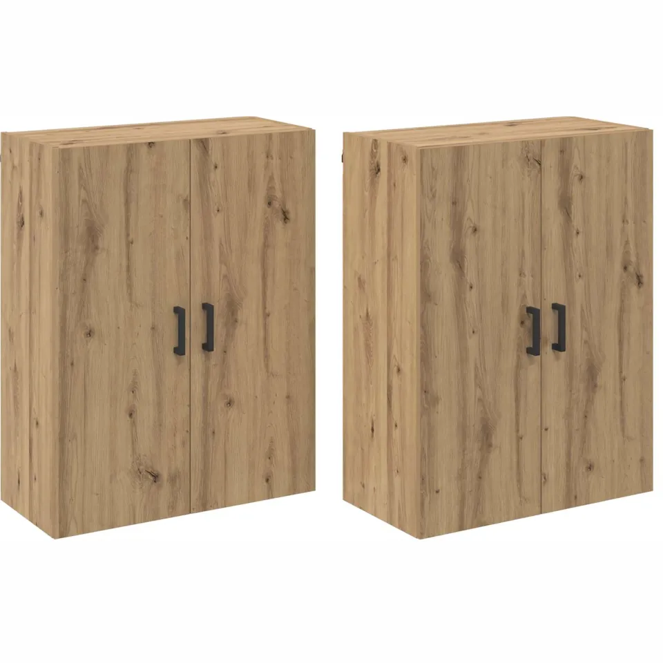 vidaXL Wandkast 2 st Artisan Eiken 69,5 x 34 x 90 cm Bewerkt hout, foto 3