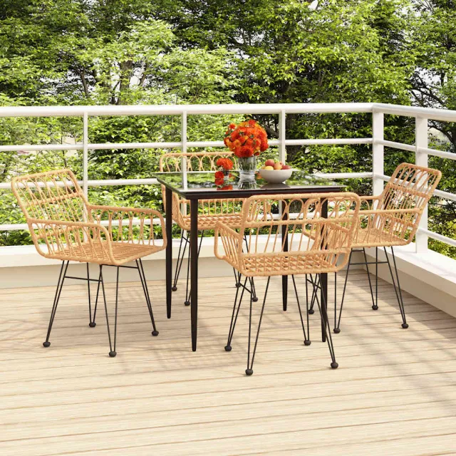 vidaXL 5-delige Tuinset poly rattan bruin, foto 2