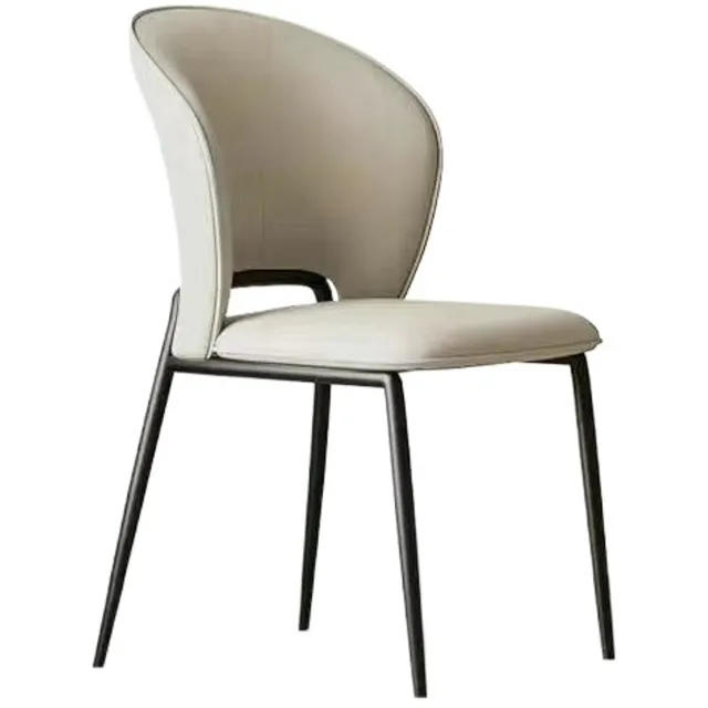 QGT Eetkamerstoel - keukenstoel - Open Rugleuning - 45x50x84 cm - Zonder armleuning - Microvezel Leer & 316L Koolstofstaal - Kunstleer - Ergonomisch - Hoge rugleuning - Metalen poten - Slijtvast en Vuilafstotend - Modern Design - Mocha
